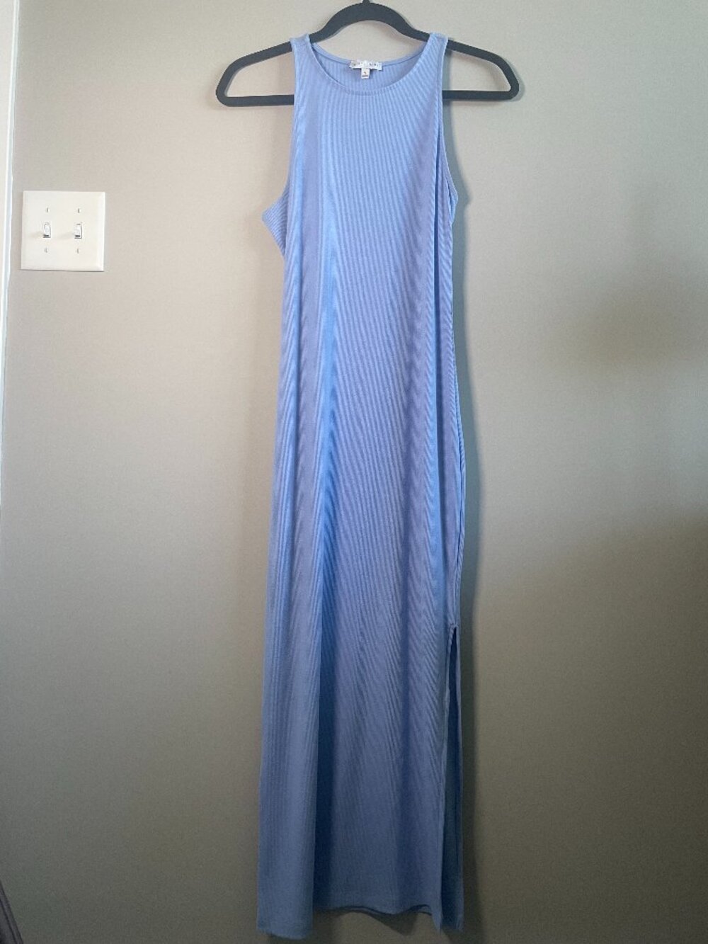 Gianni Bini Light Blue Ribbed Maxi Dress Size Small S